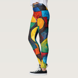 Lebendige Traumgeometrie – Kühne moderne abstrakte Leggings