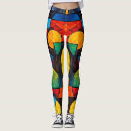 Lebendige Traumgeometrie – Kühne moderne abstrakte Leggings