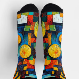 Lebendige Traumgeometrie – Kühne moderne abstrakte Socken