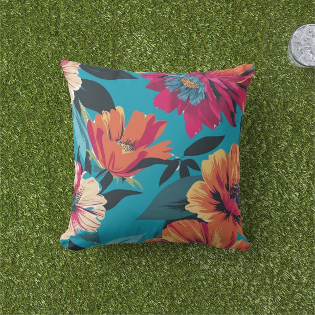 lebendige tropische Blume Kissen (Golfball-Marker)