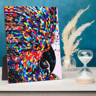 Lebendige tropische Vogelwandkunst im expressionis Fotoplatte