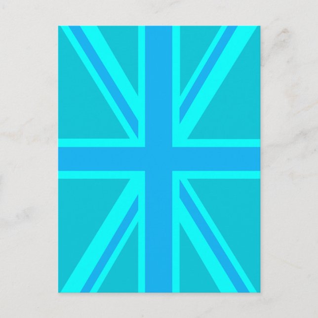 Lebendige türkisfarbene britische Flagge Postkarte (Vorderseite)