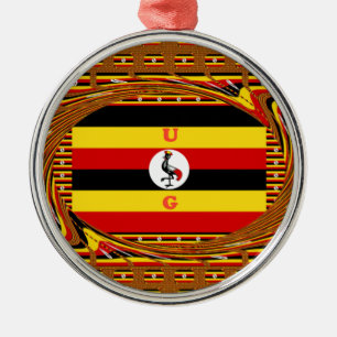Lebendige Uganda-Flagge-Inspirierte Kunst Ornament Aus Metall
