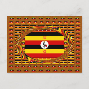 Lebendige Uganda-Flagge-Inspirierte Kunst Postkarte
