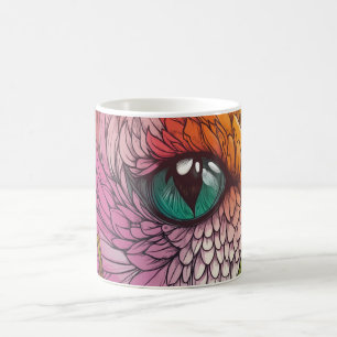 lebendige und detaillierte Ansicht eines Papageien Kaffeetasse