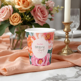 lebendige und kräftige florale Hochzeitsdusche Pappbecher