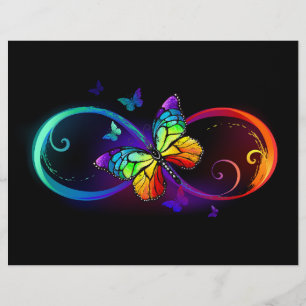 Lebendige Unendlichkeit mit Regenbogen-Schmetterli Flyer