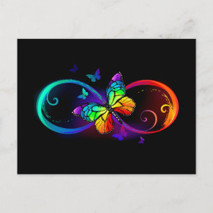 Lebendige Unendlichkeit mit Regenbogen-Schmetterli Postkarte