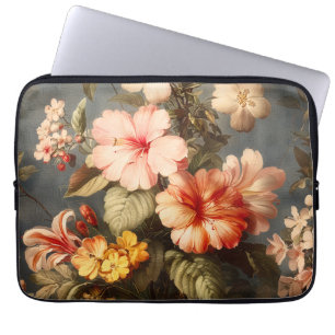 Lebendige Vintage-Blumenarrangement Laptopschutzhülle
