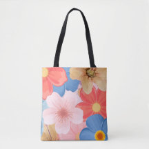 Lebendige Wasserfarben-Blumengarten-Muster-Tasche