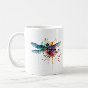 Lebendige Wasserfarben-Libelle Kaffeetasse