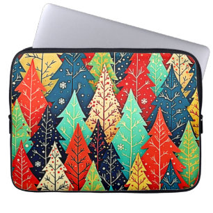 Lebendige Weihnachtsbaum-Muster-Kunst Laptopschutzhülle