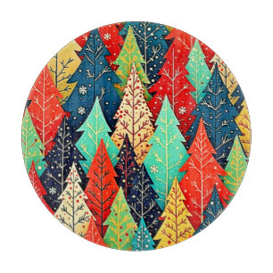 Lebendige Weihnachtsbaum-Muster-Kunst Schneidebrett