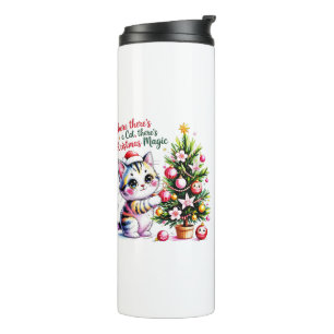 Lebendige Weihnachtskatze - Süßes Accessoire für H Thermosbecher