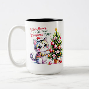 Lebendige Weihnachtsmagie - Geschenk für die kusch Zweifarbige Tasse