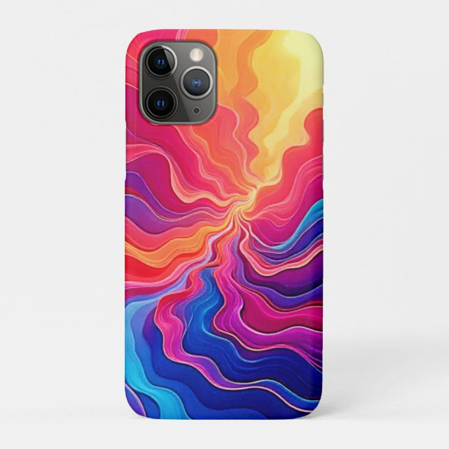 Lebendige Wellen: Abstrakte Neon-Energiefluss-Kuns Case-Mate iPhone Hülle (Rückseite)