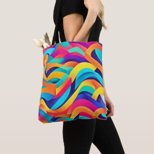 Lebendige wellige abstrakte Kunst Tasche