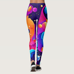 Lebendige Weltraum-Cartoon-Kunst: Astronautenträum Leggings