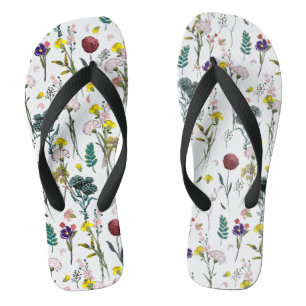 Lebendige Wildblume Flip Flops