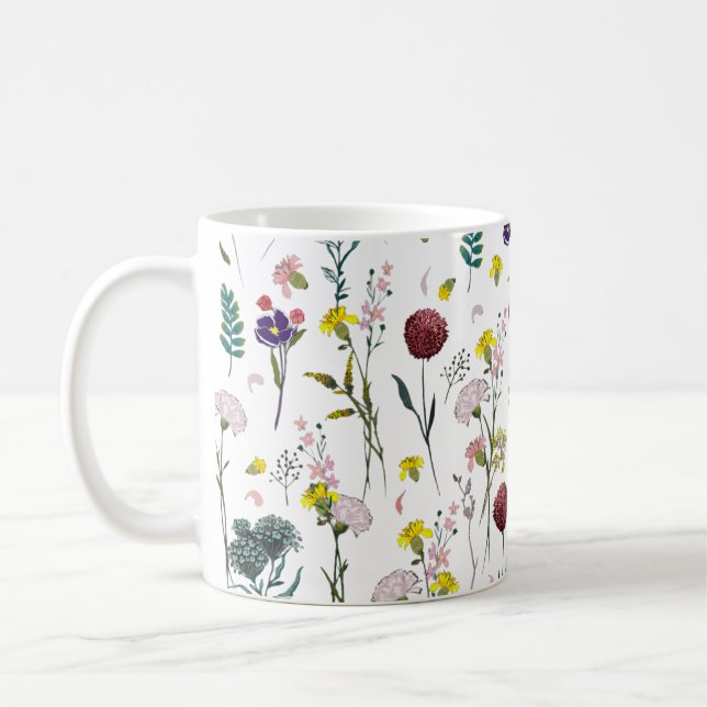 Lebendige Wildblume  Kaffeetasse (Links)