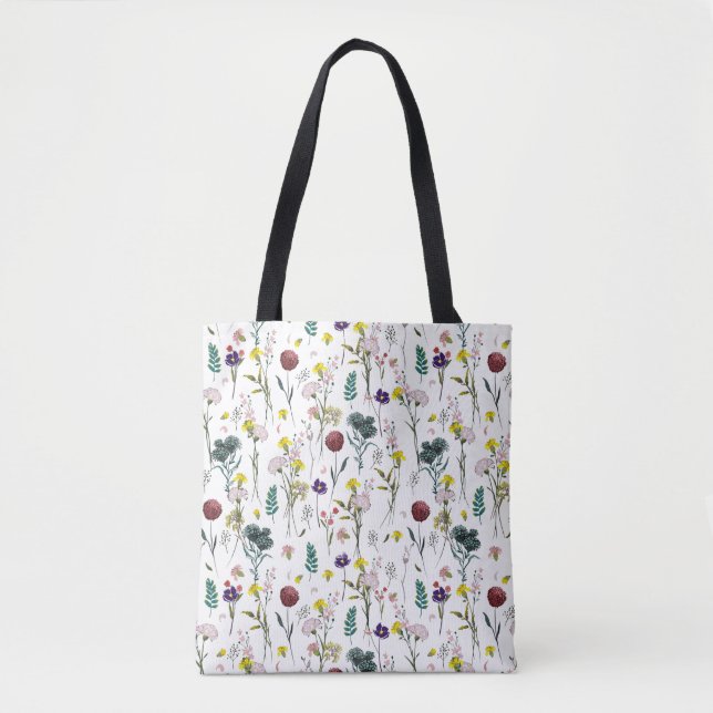 Lebendige Wildblume Tasche (Vorderseite)