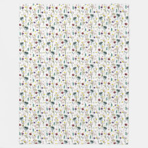 Lebendige Wildblumen-Fleece-Decke