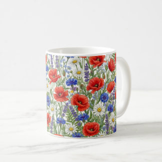 Lebendige Wildblumenwiese-Mug-Wrap Kaffeetasse