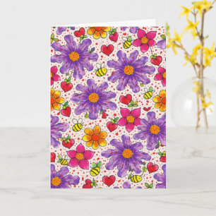 Lebendige Wildblütenblüten  Karte
