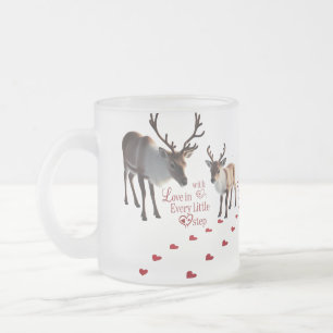 Lebendige Winter-Wunderland-Rentiere  Mattglastasse