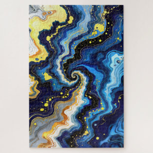 Lebendige Wirbel aus Blau und Gold 1