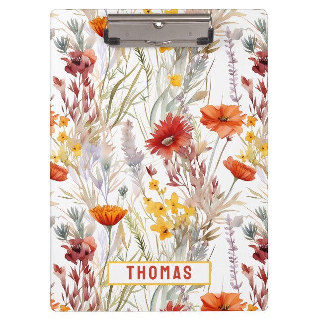 Lebendige Wüste-Wildblumen - Blumen Klemmbrett (Vorderseite)