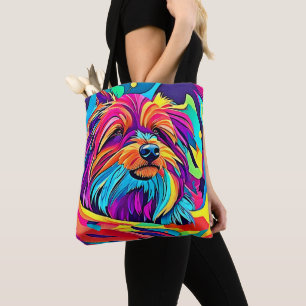 Lebendige Yorkie Pop Art Tasche