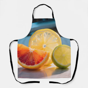Lebendige Zitrus Scheiben Grapefruit Zitrone Limet Schürze