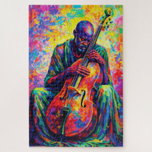 Lebendiger abstrakter Cellist Musiker Regenbogenfa