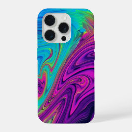 Lebendiger abstrakter Farbschwung | Neon-Flüssigku iPhone 15 Pro Hülle