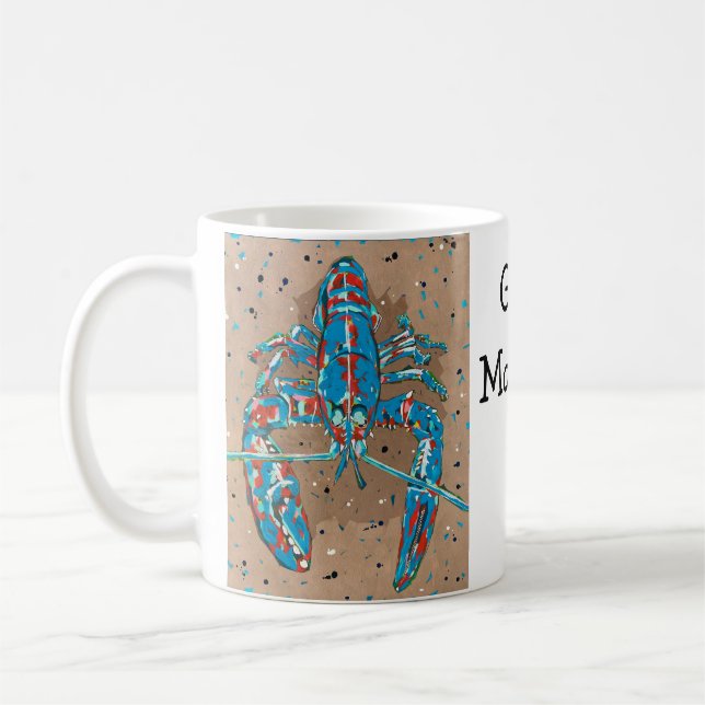 Lebendiger Abstrakter Hummer Becher Kaffeetasse (Links)