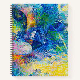 Lebendiger abstrakter Katzenkunst-Druck Notizbuch