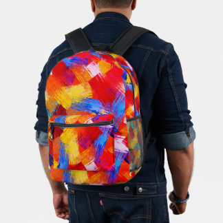 Lebendiger abstrakter Mal-Spritz-Rucksack – Bunt Bedruckter Rucksack