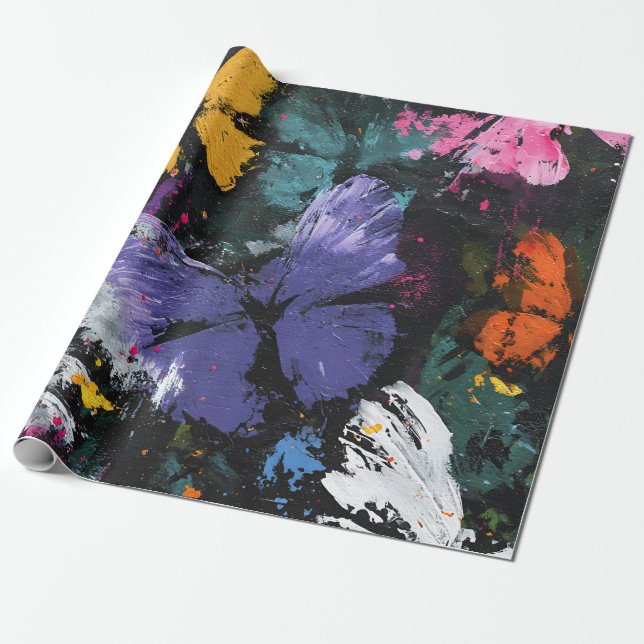 Lebendiger abstrakter Schmetterlingsflug (7) Geschenkpapier (Ungerollt)