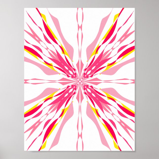 Lebendiger abstrakter Sternenexplosions-Geometrie- Poster (Vorne)