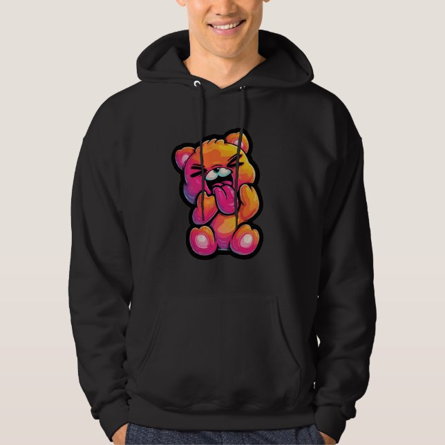 Lebendiger Abstrakter Teddy Pullover (Vorderseite)