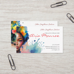 Lebendiger Afro Art Makeup Artist Visitenkarte