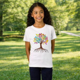 Lebendiger Baum des Lebens: Wurzeln und farbenfroh T-Shirt