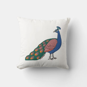 Lebendiger bescheidener Pfau Kissen
