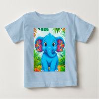 Lebendiger blauer Elefant Cartoon im tropischen Ds