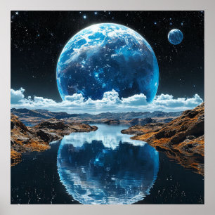 Lebendiger blauer Mond Poster