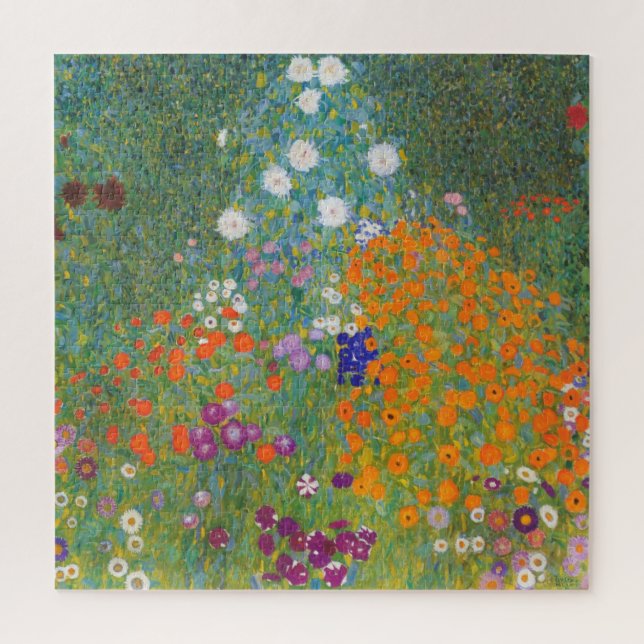 Lebendiger Blumengarten - Gustav Klimt (Vertikal)