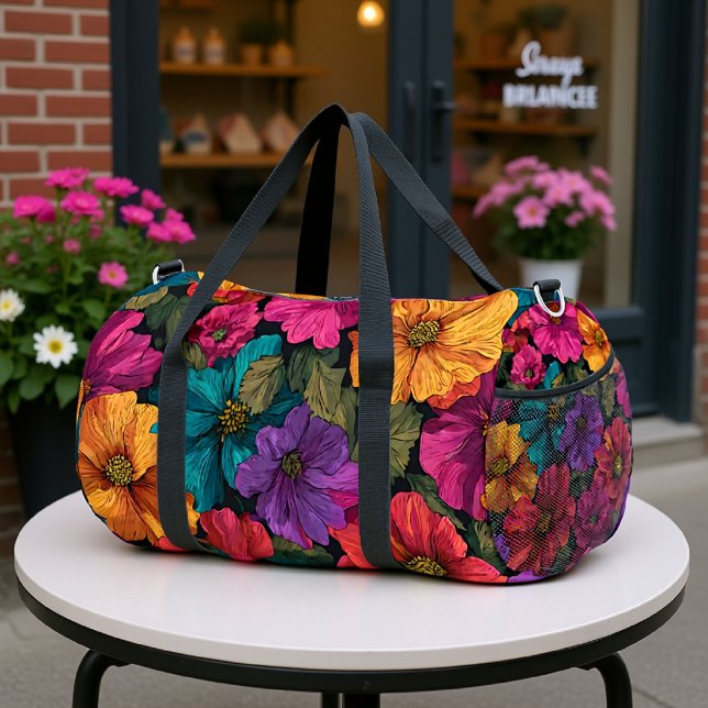 Lebendiger Blütenflor Duffle Bag (Von Creator hochgeladen)
