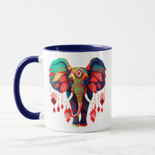 Lebendiger Boho-Chic-Elefant Tasse