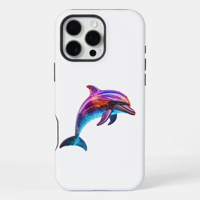 Lebendiger Bunter Delfin iPhone 16 Pro Max Hülle (Rückseite)